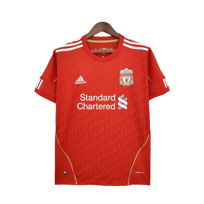 Camisa Retrô Liverpool I 2010/2011 - Masculina Adidas - Vermelha com detalhes em branco