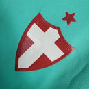 Camisa Palmeiras III 19/20 - Torcedor Puma Feminina - Verde Tiffany com detalhes em vermelho savoia