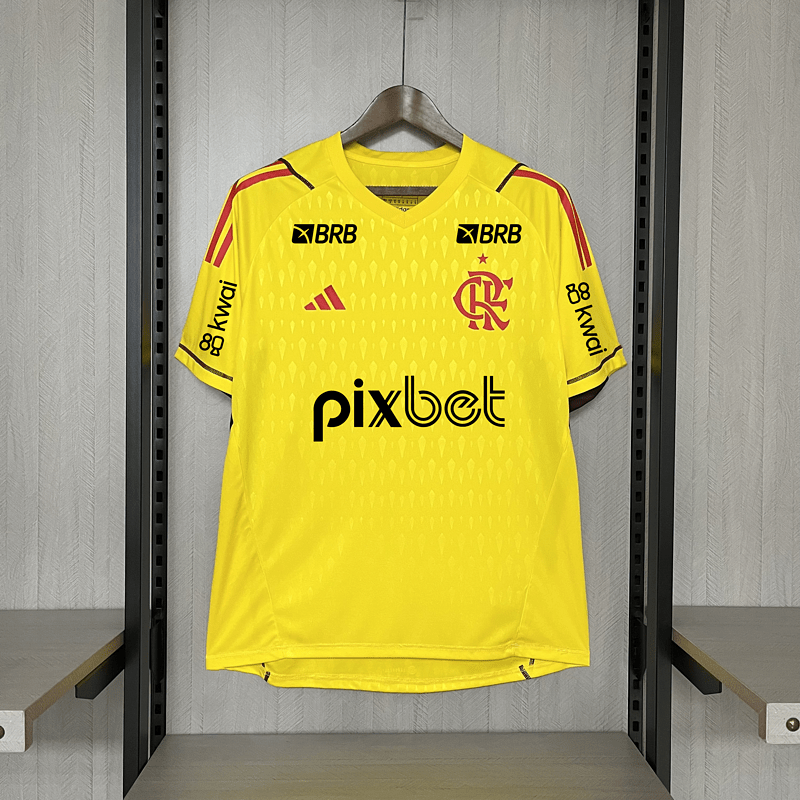 de goleiro Flamengo 24/25 - Amarela (com patrocinio) 24/25 Goalkeeper Jersey Men's Fan Version product image