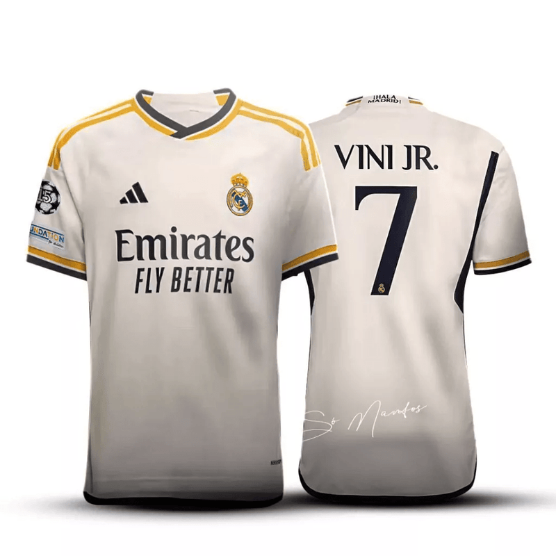 do Real Madrid 2023/24 15 UCL + Vini Jr #7 23/24 Jersey Men's Fan Version product image