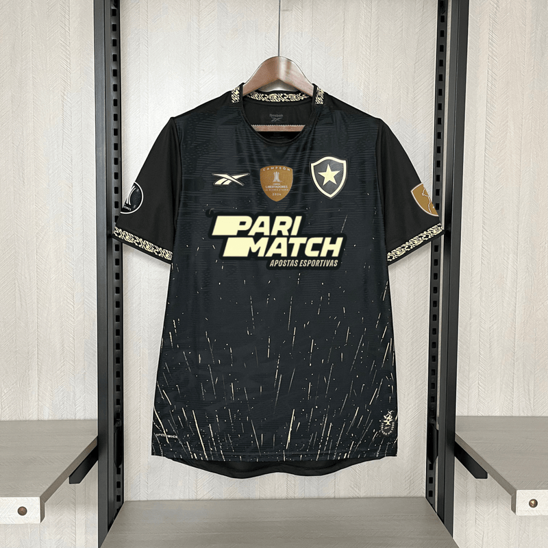 Reebok Botafogo 24/25 Casa - Preta e dourado (Com todos patrocinadores) 24/25 Home Jersey Men's Fan Version product image