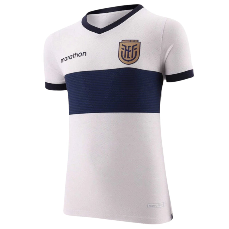 Camisa Equador II 24/25 Copa América - Torcedor Marathon Masculina - Branca com detalhes em preto
