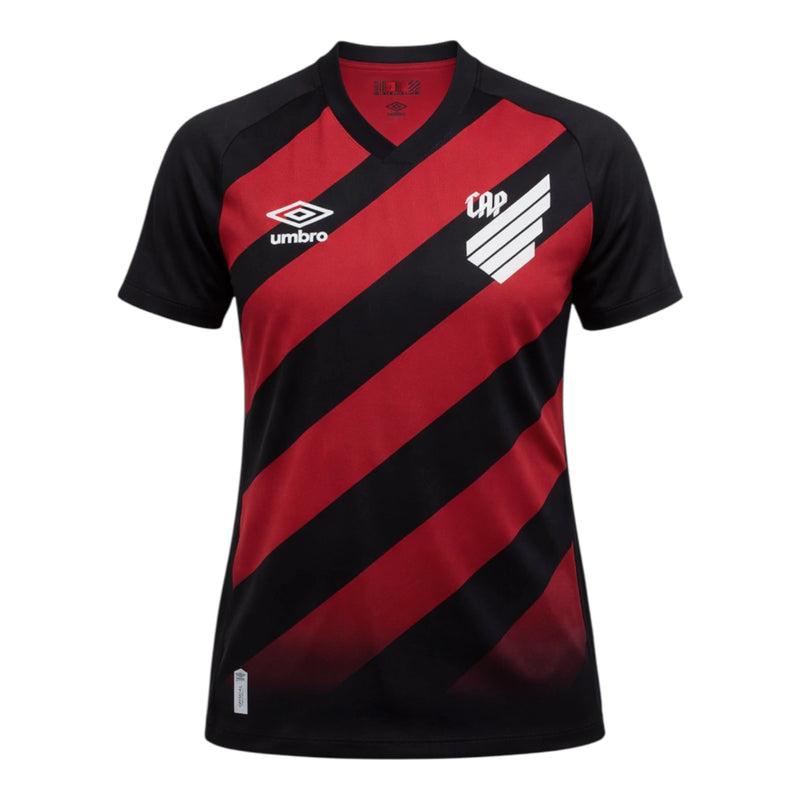 Camisa Athletico Paranaense I 26/27 - Torcedor Umbro Feminina - Preta e vermelha