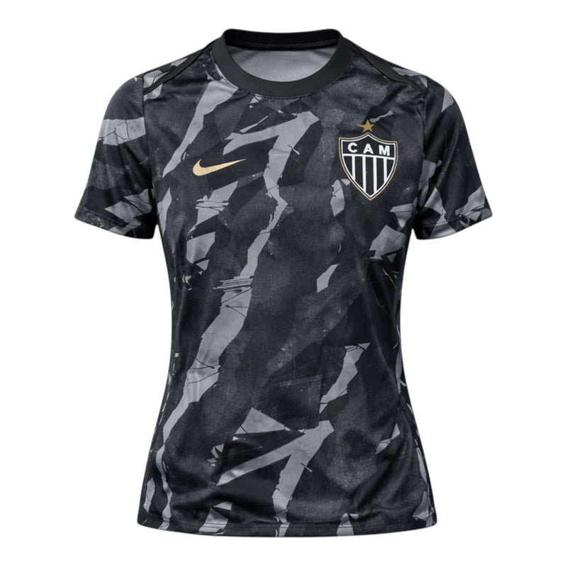 Camisa Atlético Mineiro Pré-jogo 26/27 - Torcedor Nike Feminina - Preta e cinza