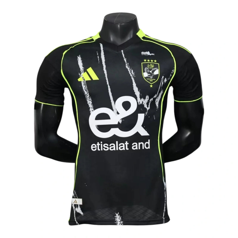 Camisa Al-Ahly II 25/26 - Jogador Adidas Masculina - Preta com detalhes em amarelo