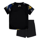 Kit Infantil Leeds III 25/26 - Adidas - Preto com detalhes em azul e amarelo