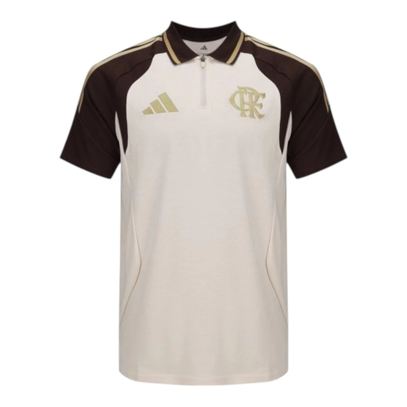 Camisa Polo Flamengo Treino 26/27 - Torcedor Adidas Masculina - Bege e marrom