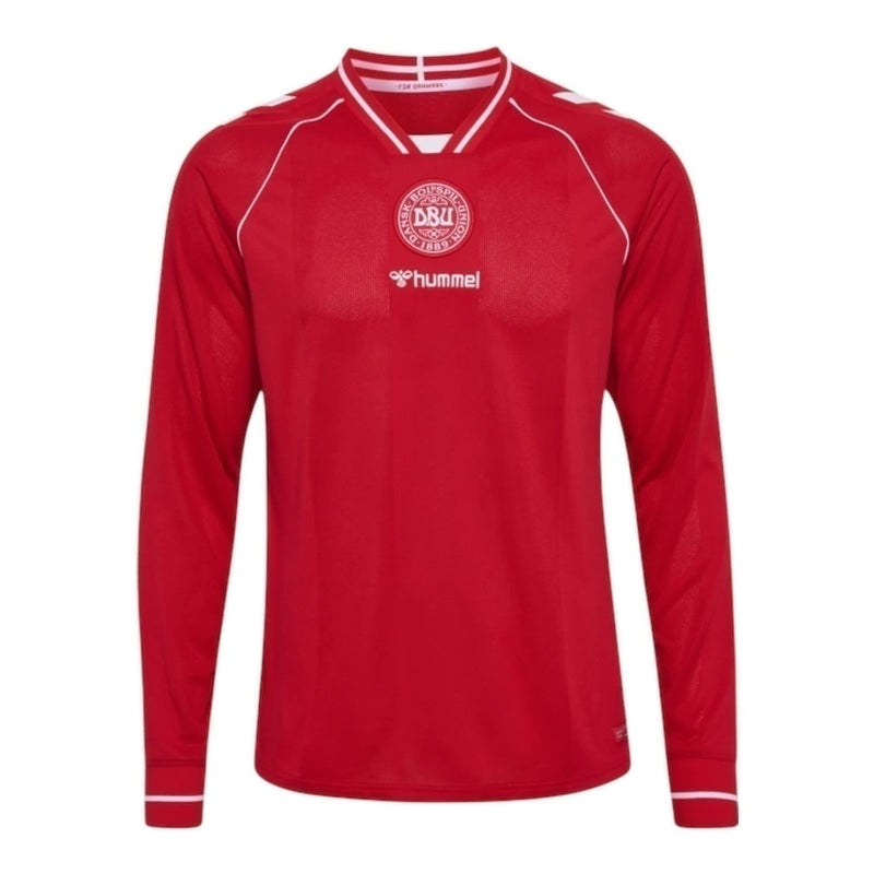 Camisa Seleção Dinamarca I 26/27 manga longa - Torcedor Hummel Masculina - Vermelha