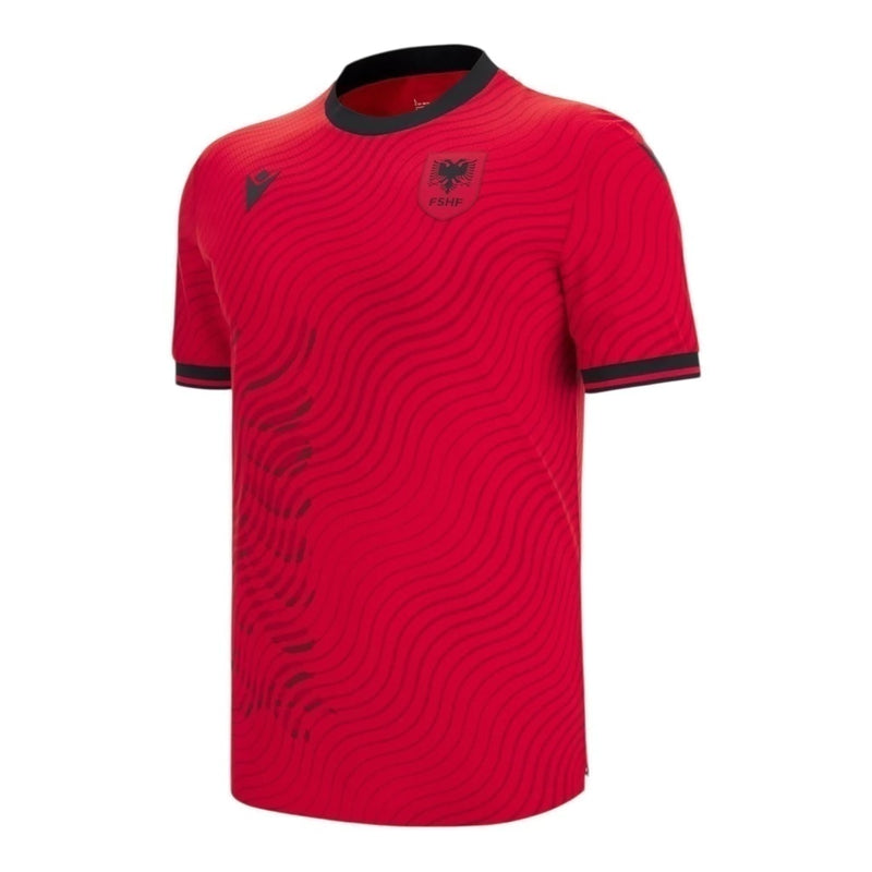 Camisa Seleção Albânia I 26/27 - Torcedor Macron Masculina - Vermelha e preta