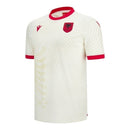 Camisa Seleção Albânia II 26/27 - Torcedor Macron Masculina - Bege e vermelha