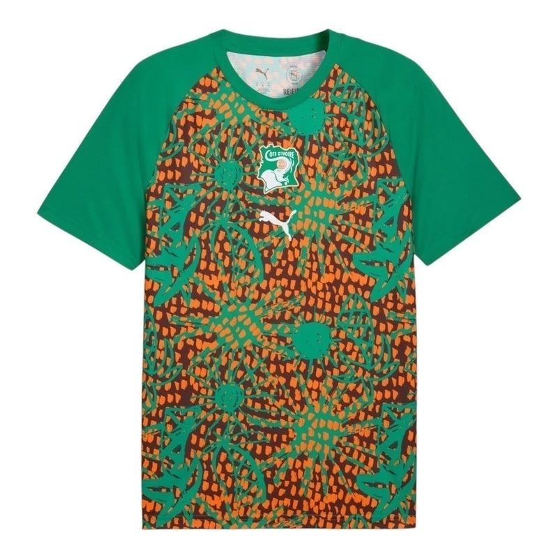 Camisa Seleção Costa do Marfim Pré- jogo 26/27 - Torcedor Puma Masculina - Verde e laranja