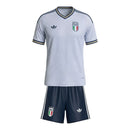 Kit Infantil Seleção Itália II 26/27 - Adidas - Branco com detalhes em azul