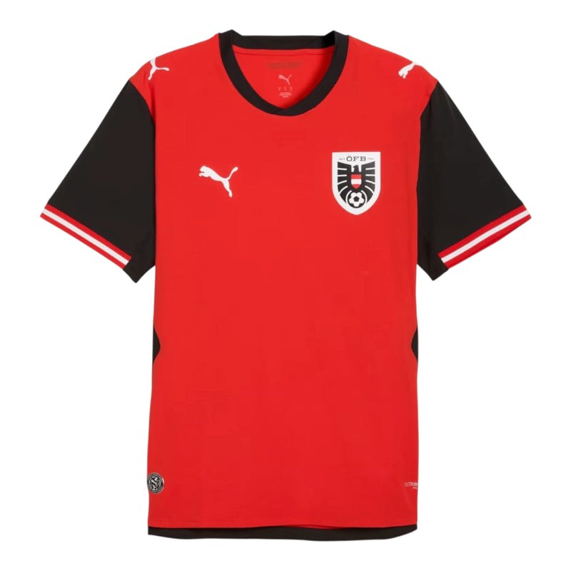 Camisa Seleção Áustria I 26/27 - Torcedor Puma Feminina - Vermelha e preta