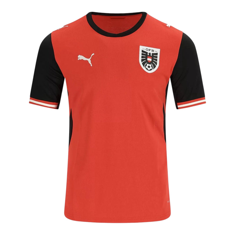 Camisa Seleção Áustria I 26/27 - Torcedor Puma Masculina - Vermelha e preta