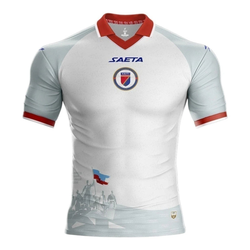 Camisa Seleção Haiti II 26/27 - Jogador Saeta Masculina - Branca e cinza