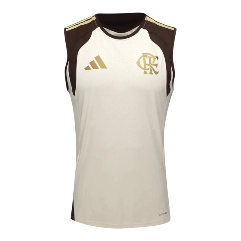 Camisa regata Flamengo Treino 26/27 - Torcedor Adidas Masculina - Bege e marrom