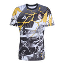 Camisa Real Madrid Pré-jogo Marvel Avengers 25/26 - Torcedor Adidas Masculina - Branca com detalhes em preto e amarelo