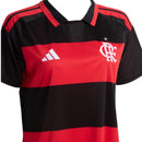 Camisa Flamengo I 26/27 - Torcedor Adidas Feminina - Preta e vermelha