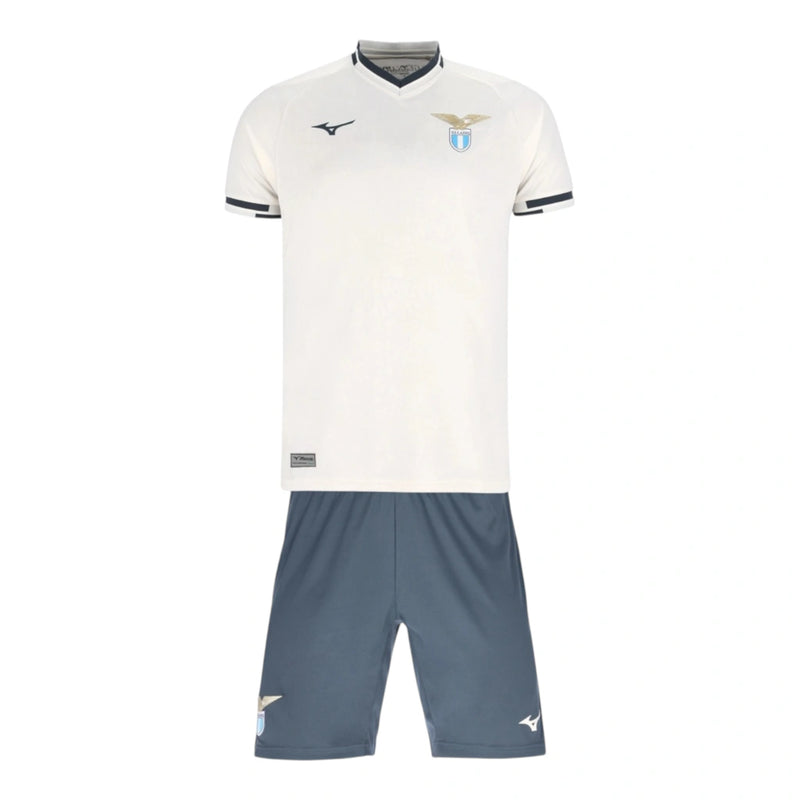 Kit Infantil Lazio II 25/26 - Mizuno - Branco e cinza