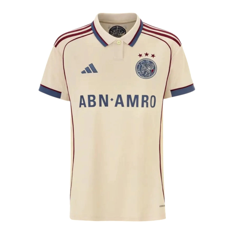 Camisa Ajax III 25/26 - Torcedor Adidas Feminina - Bege e azul