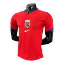 Camisa Seleção Noruega I 25/26 - Jogador Nike Masculina - Vermelha com detalhes em azul