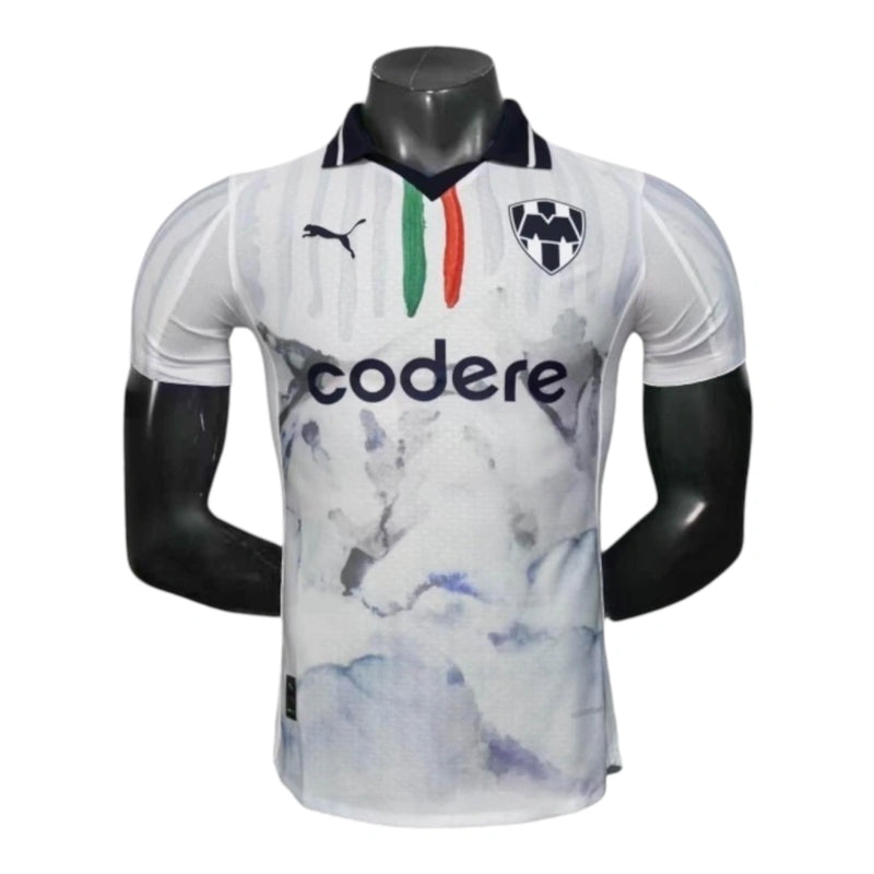 Camisa Monterrey Edição especial Mundial de Clubes II 25/26 - Jogador Puma Masculina - Branca com detalhes em azul