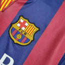 Camisa Retrô Barcelona I 2014/15 - Masculina Nike - Azul e vermelha com detalhes em amarelo