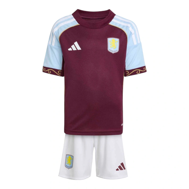 Kit Infantil Aston Villa I 25/26 - Adidas - Vinho