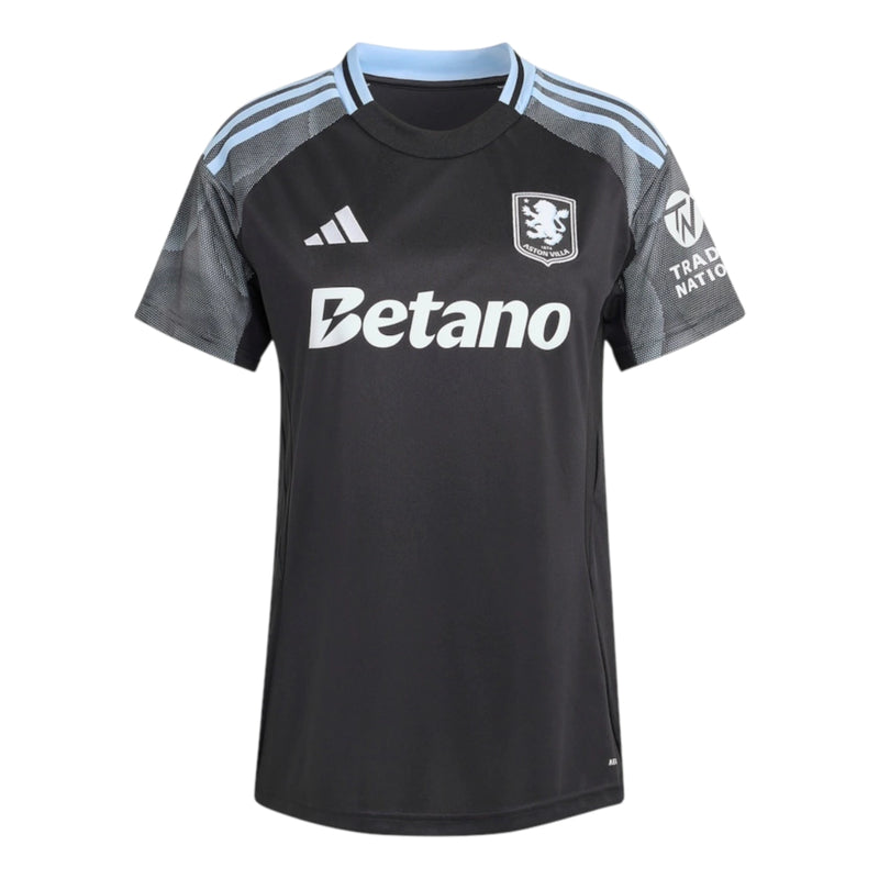 Camisa Aston Villa II 25/26 - Torcedor Adidas Feminina - Preta e cinza