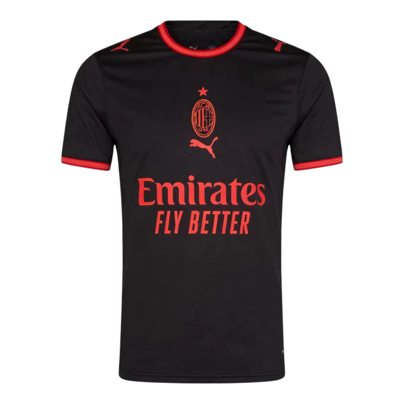Camisa AC Milan III 26/27 - Torcedor Puma Masculina - Preta com detalhes em vermelho