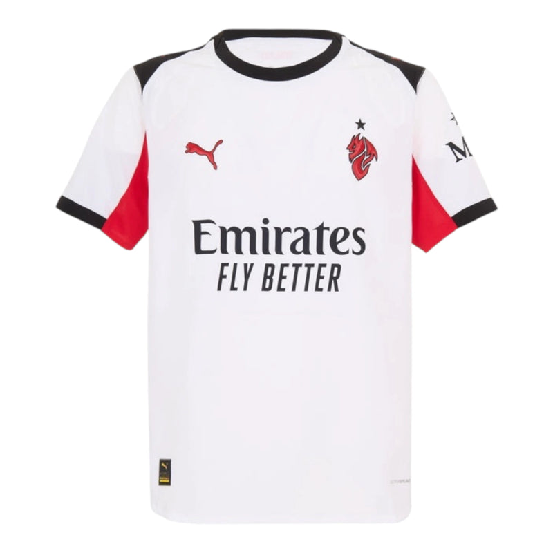 Camisa AC Milan II 25/26 - Torcedor Puma Masculina - Branca com detalhes em vermelho e preto