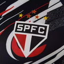 Camisa São Paulo Pré-jogo 25/26 - Torcedor New Balance Masculina - Preta com detalhes em branco e vermelho