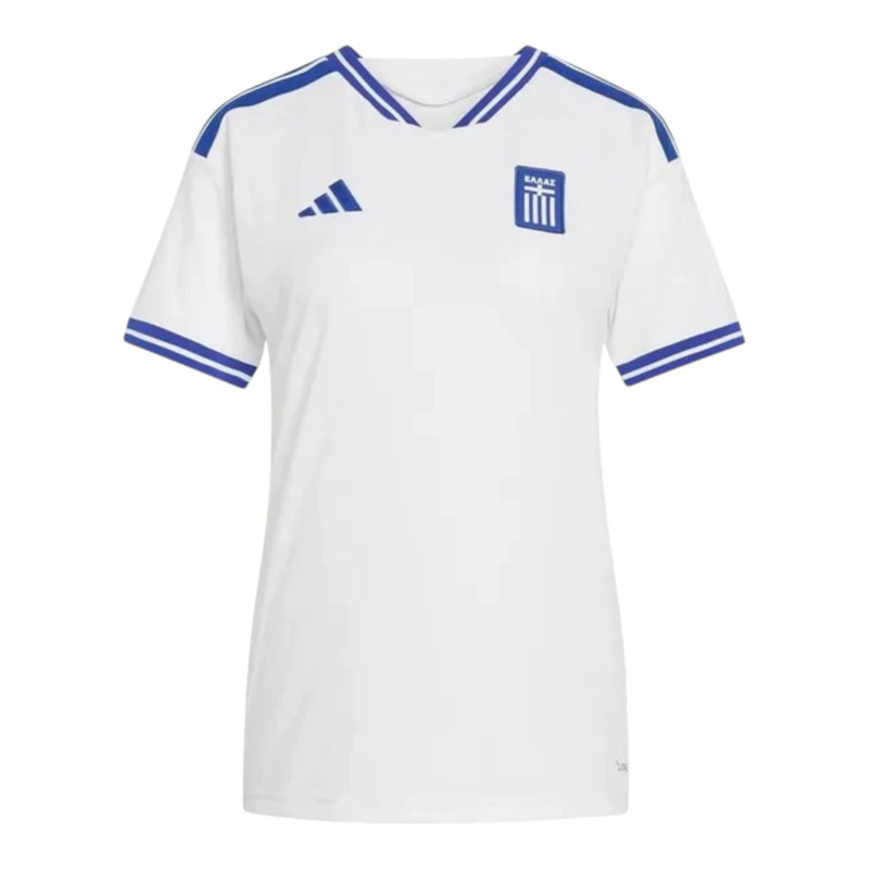 Camisa Seleção Grécia I 26/27 - Torcedor Adidas Feminina - Branca com detalhes em azul