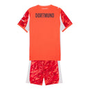 Kit Infantil Borussia Dortmund Goleiro II 25/26 - Puma - Laranja e vermelho