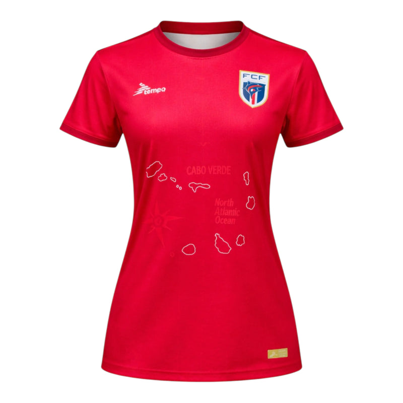 Camisa Seleção Cabo Verde III 26/27 - Torcedor Tempo Feminina - Vermelha