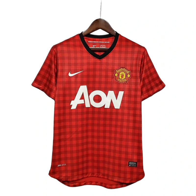 Camisa Manchester United Retrô 2012/2013 Vermelha Xadrez - Nike