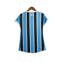 Camisa Grêmio I 23/24 - Torcedor Umbro Feminina - Azul com listras pretas e brancas