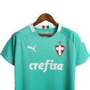 Camisa Palmeiras III 19/20 - Torcedor Puma Feminina - Verde Tiffany com detalhes em vermelho savoia