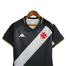 Camisa Vasco da Gama I 23/24 - Torcedor Kappa Feminina - Preta com a faixa em branco