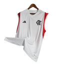 Camisa Regata Flamengo Treino II 23/24 Torcedor Masculina - Branco com detalhes em vermelho e preto