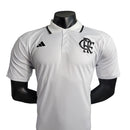 Camisa Flamengo Polo Treino 23/24 Torcedor Nike Masculina - Branco com detalhes em preto