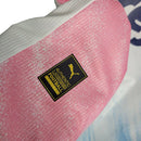 Camisa Palmeiras - Torcedor Puma Masculina - Branca com detalhes em azul e rosa