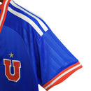 Camisa Universidad do Chile I 23/24 - Feminina Adidas - Azul com detalhes em branco e vermelho