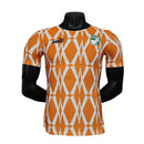 Camisa Seleção Costa do Marfim Pré-Jogo 23/24 - Jogador Puma Masculina - Laranja com detalhes em branco e verde