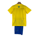Kit Infantil Al-Nassr I Nike 23/24 - Amarelo com detalhes em azul