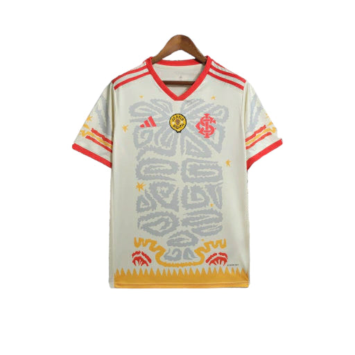 Camisa Internacional Edição Especial 23/24 - Torcedor Adidas Masculina - Branca com detalhes em vermelho e amarelo