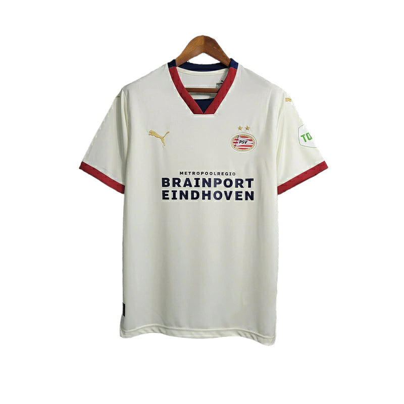 Camisa PSV Eindhoven II 23/24 - Torcedor Puma Masculina - Branca com detalhes em vermelho e dourado
