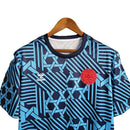 Camisa Dinamarca Treino 23/24 - Torcedor Hummel Masculina - Azul com detalhes em preto e vermelho