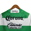 Camisa Santos Laguna I 23/24 - Torcedor Charly Masculina - Verde e branca com detalhes em preto