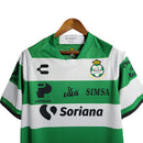 Camisa Santos Laguna I 23/24 - Torcedor Charly Masculina - Verde e branca com detalhes em preto